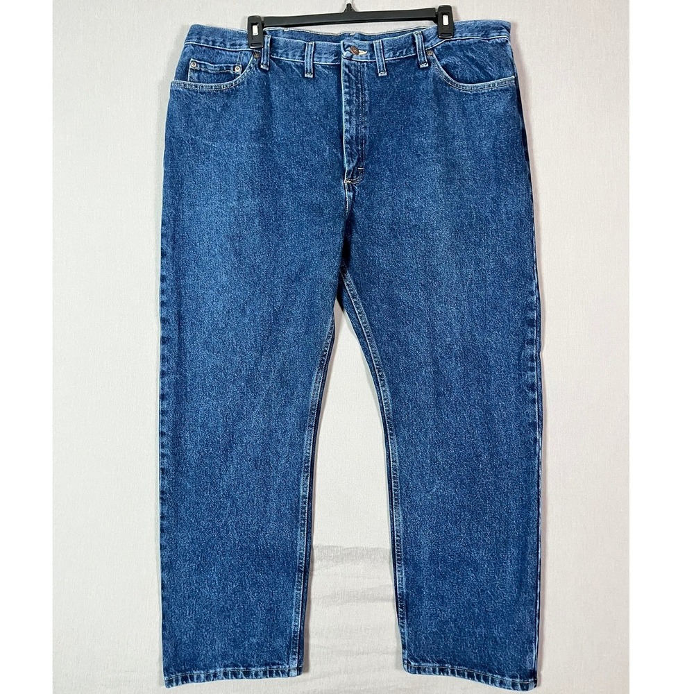 Wrangler Regular Fit Jeans 46x30 Cotton Denim Blue Workwear EUC